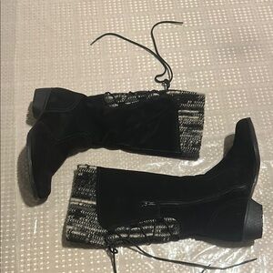Stylish Black and Gray Women's Boots USED